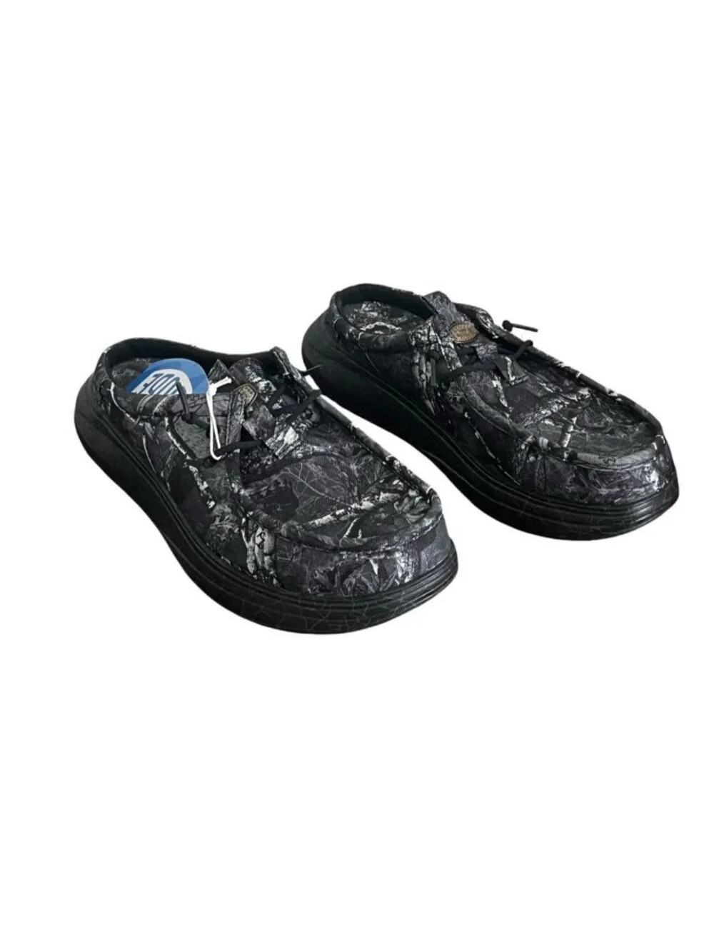 JELLY ROLL x Hey Dude Realtree Edge Wally Comf Slip Shoes Black Camo Men's 10